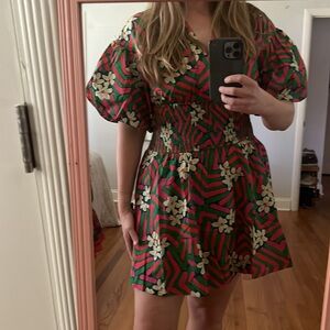 Pinch Dress floral midnight confetti fit and flare large NEW WITH TAG